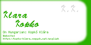 klara kopko business card